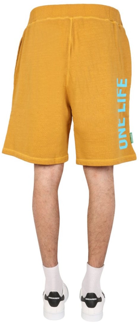 Dsquared2 "One Life One Planet" Bermuda Shorts Geel
