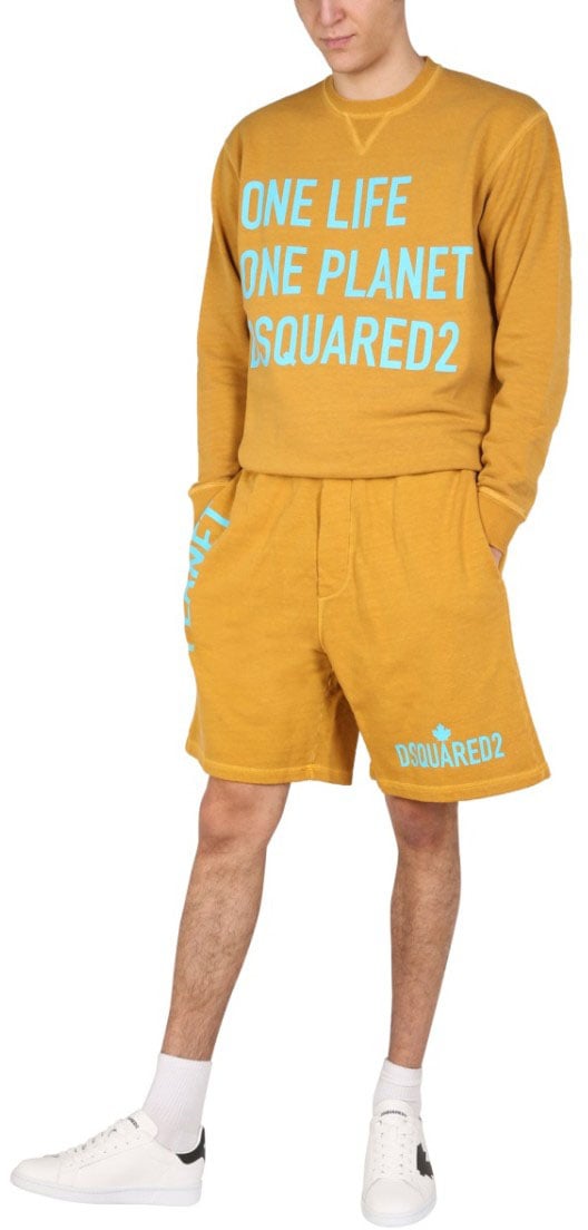 Dsquared2 "One Life One Planet" Bermuda Shorts Geel