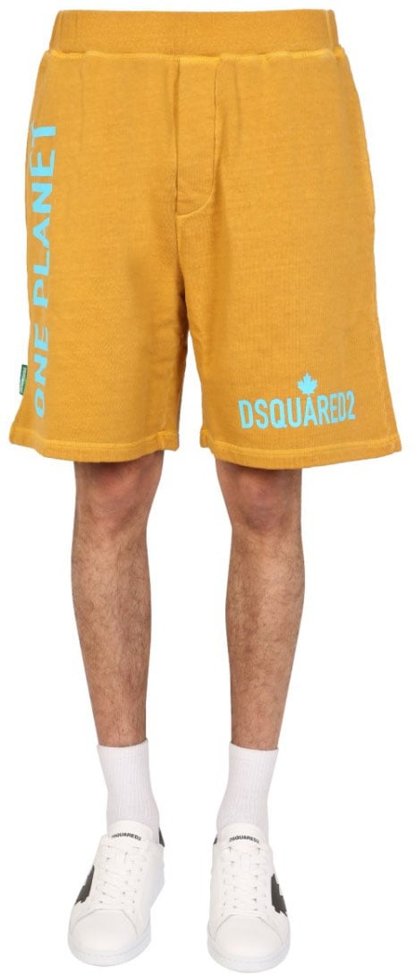Dsquared2 "One Life One Planet" Bermuda Shorts Geel