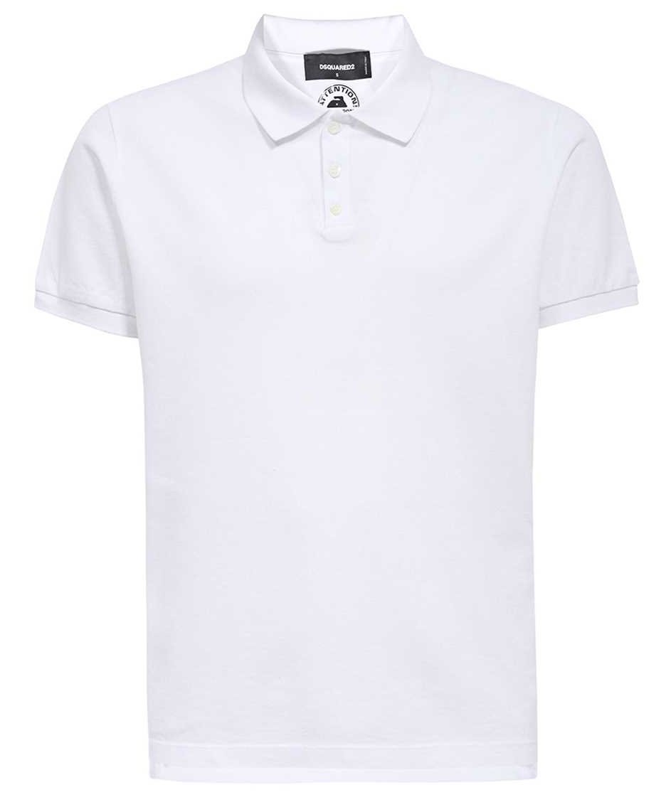 Dsquared2 Short sleeve cotton polo shirt Wit