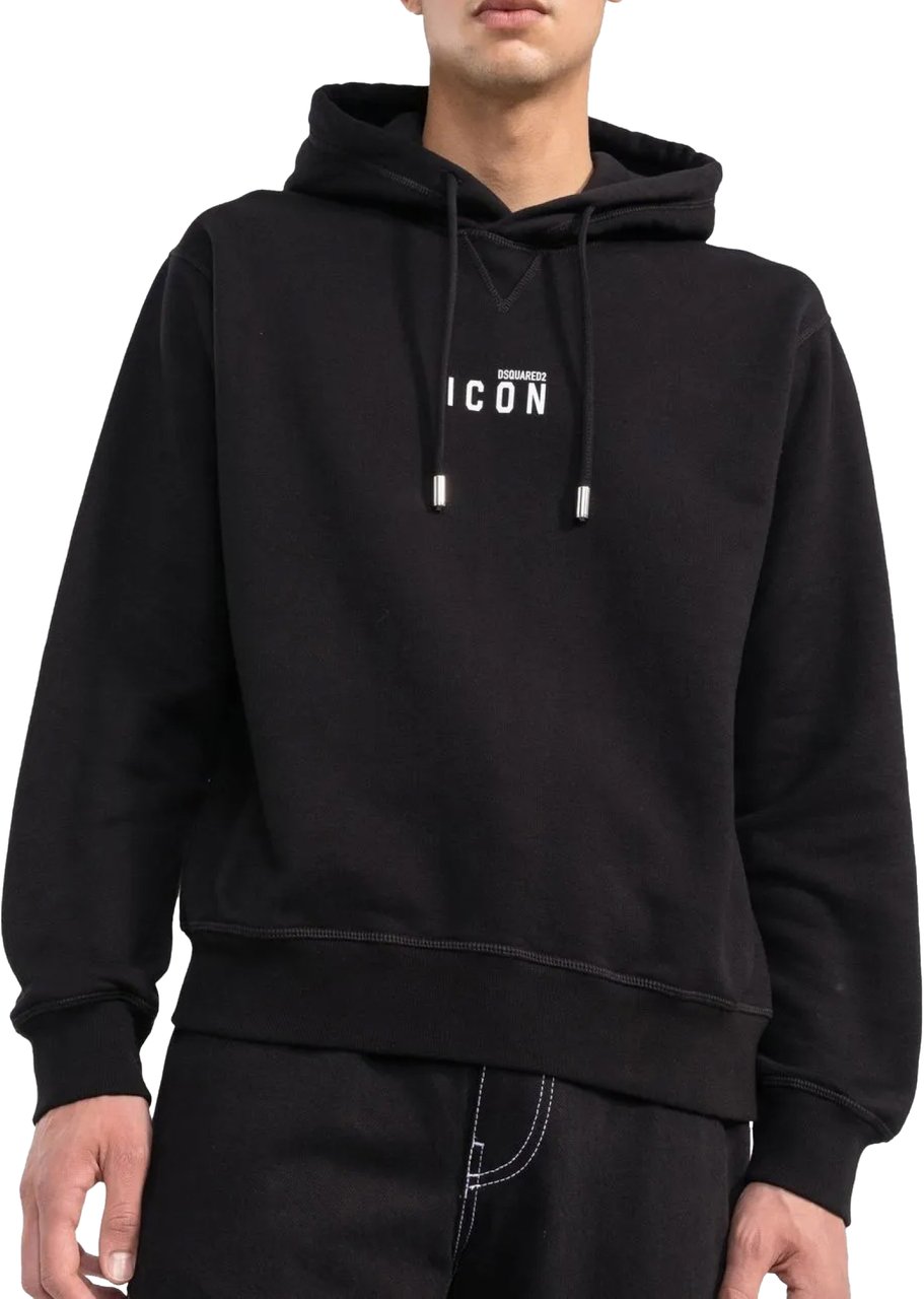 Dsquared2 Be Icon Logo Hoodie Zwart