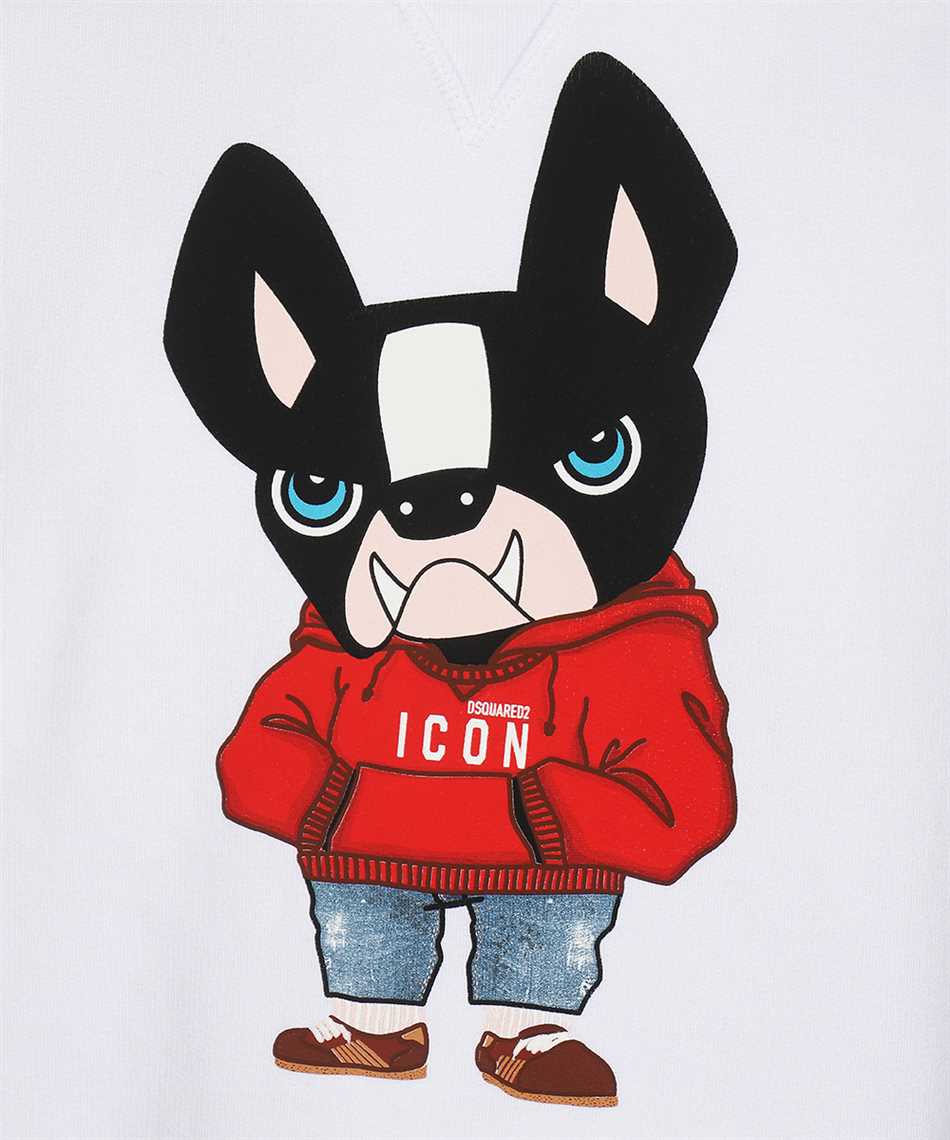 Dsquared2 Printed cotton sweatshirt Wit