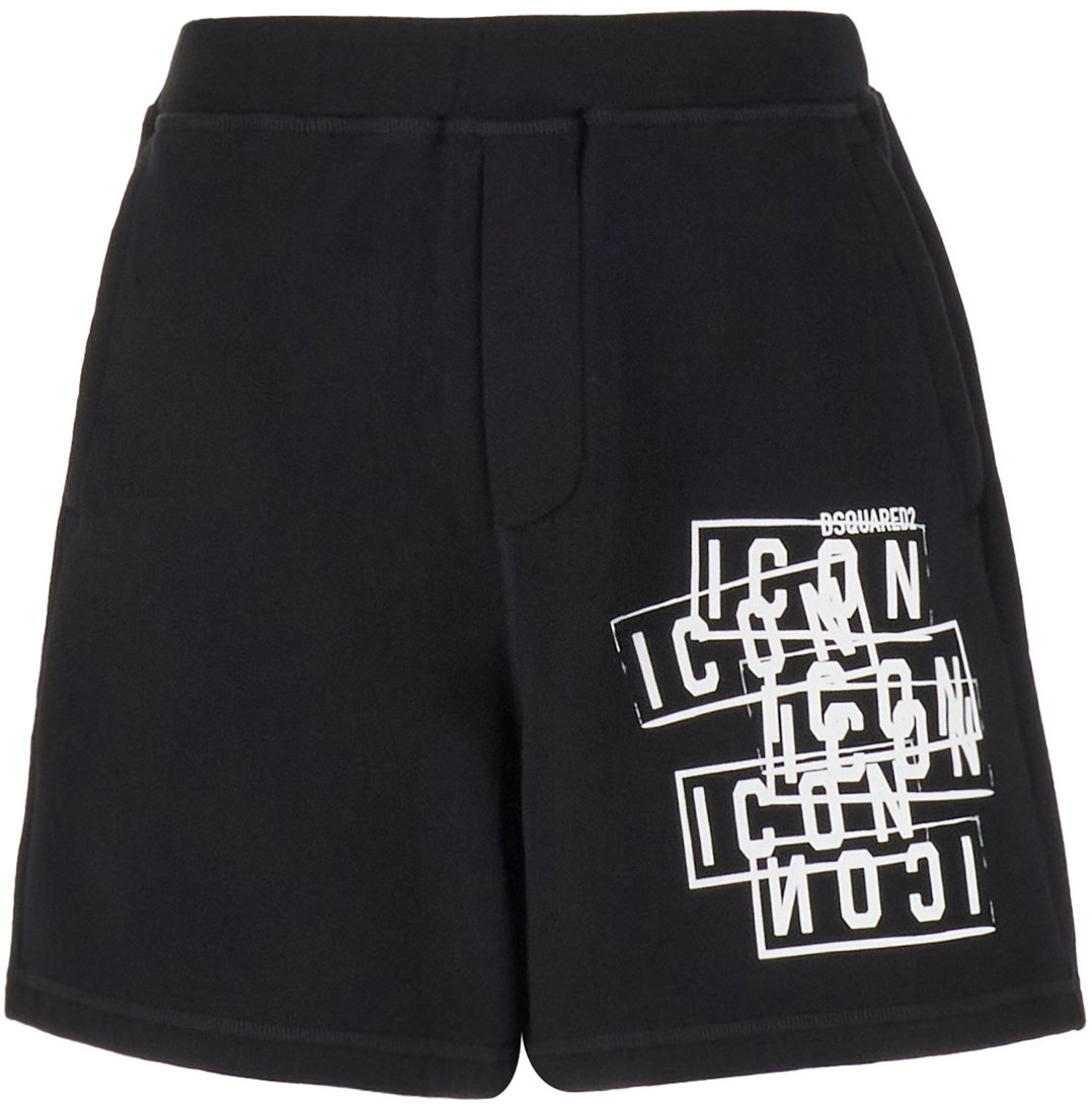 Dsquared2 Dsquared2 Black cotton bermuda shorts Zwart
