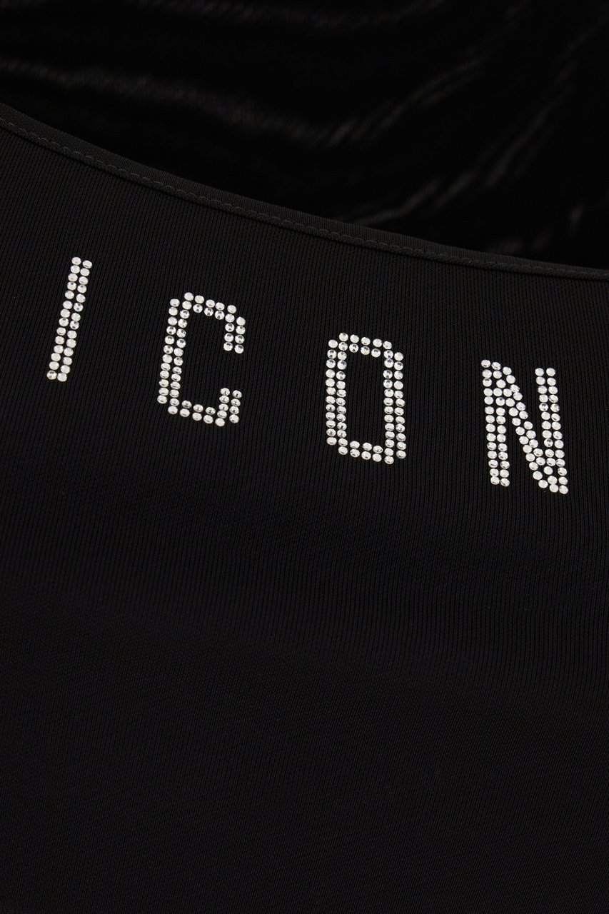 Dsquared2 Dsquared2 Black viscose mini dress Zwart