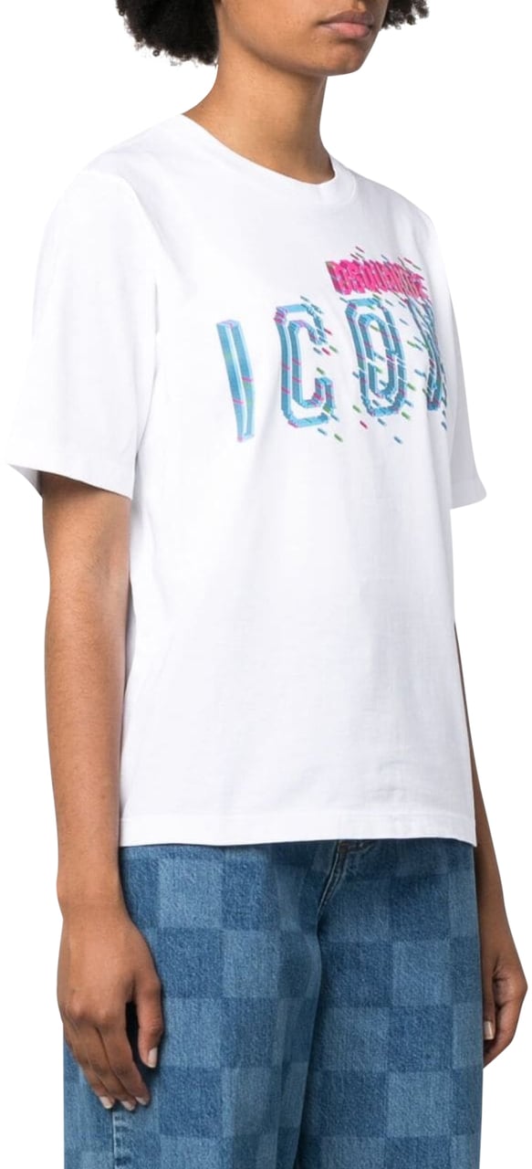 Dsquared2 Icon Print Logo T-shirt Wit