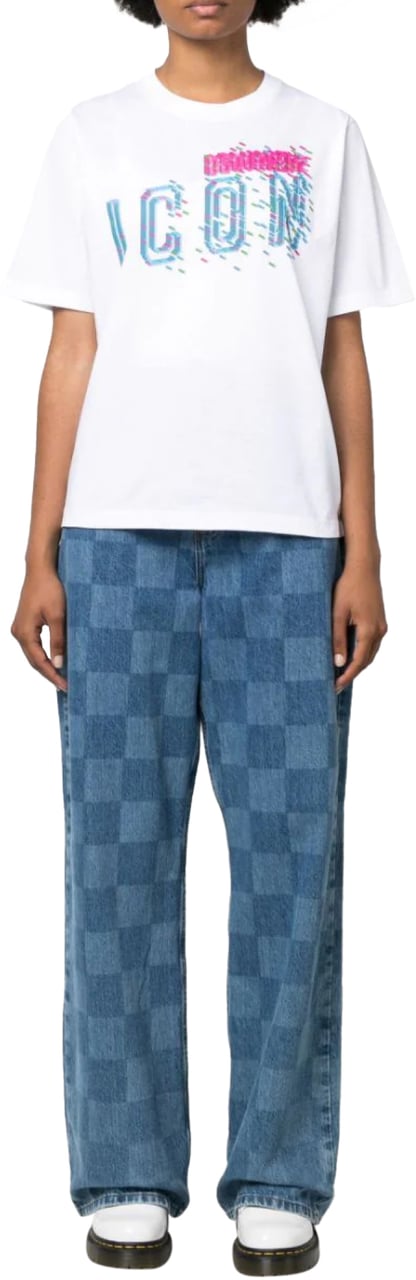Dsquared2 Icon Print Logo T-shirt Wit