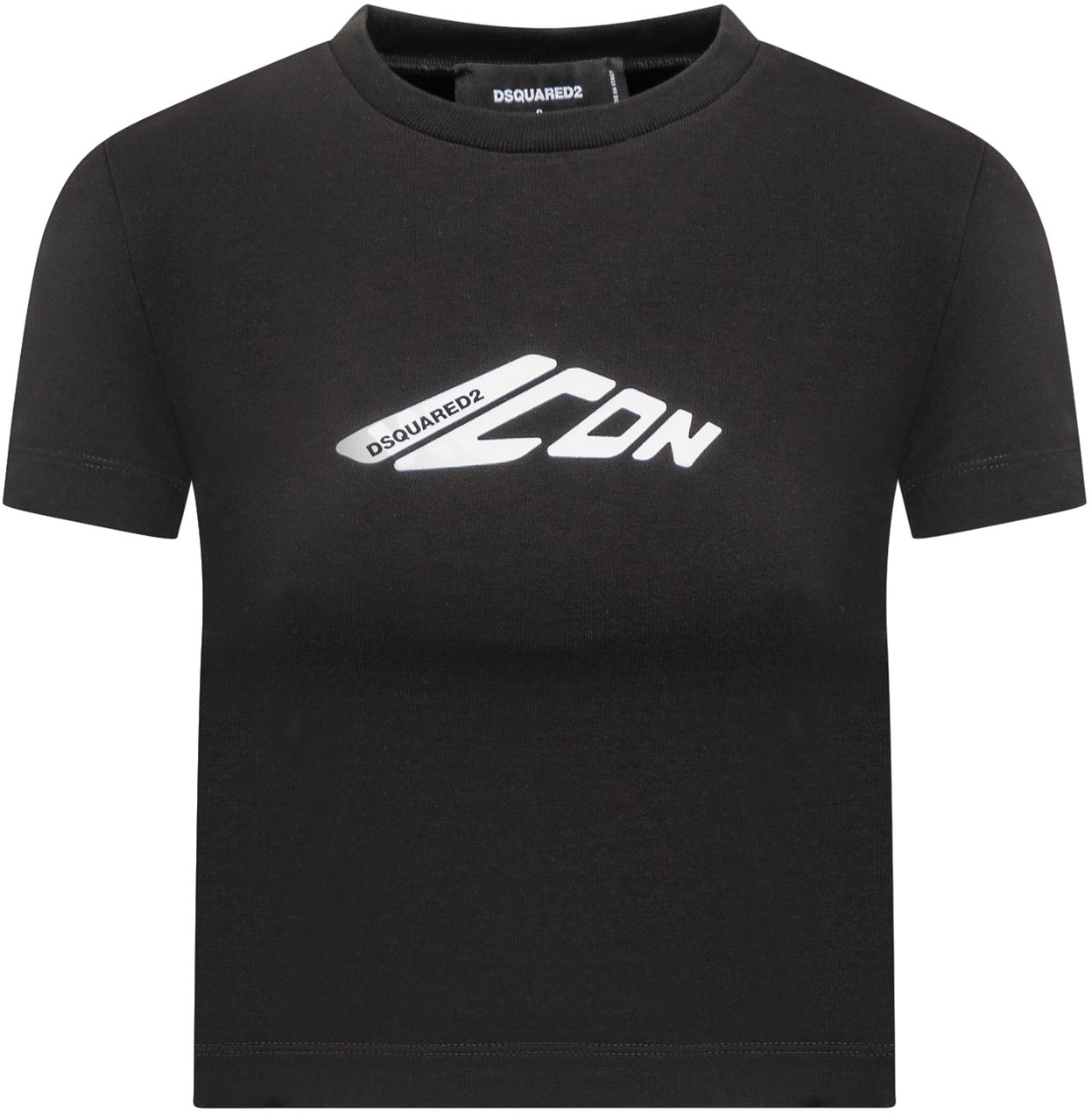 Dsquared2 Dsquared2 T-Shirt Nera Icon Crop Zwart
