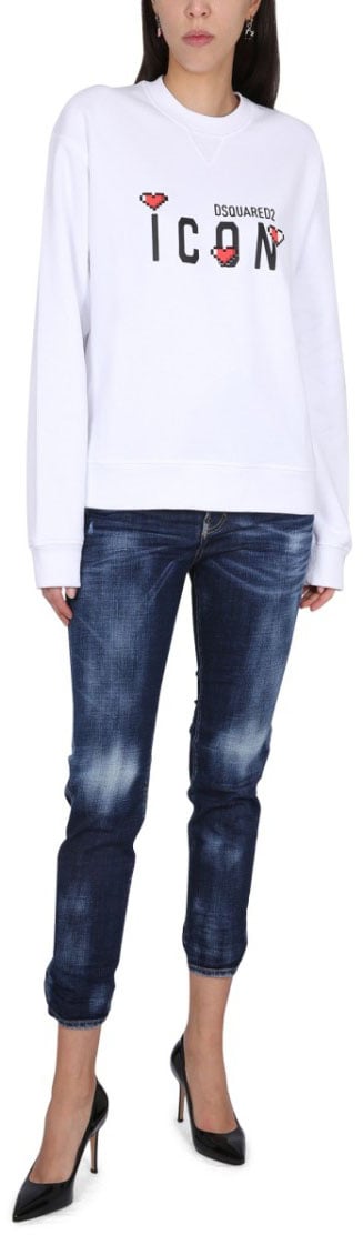 Dsquared2 Icon Game Lover Sweatshirt Wit