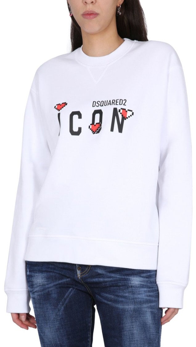 Dsquared2 Icon Game Lover Sweatshirt Wit