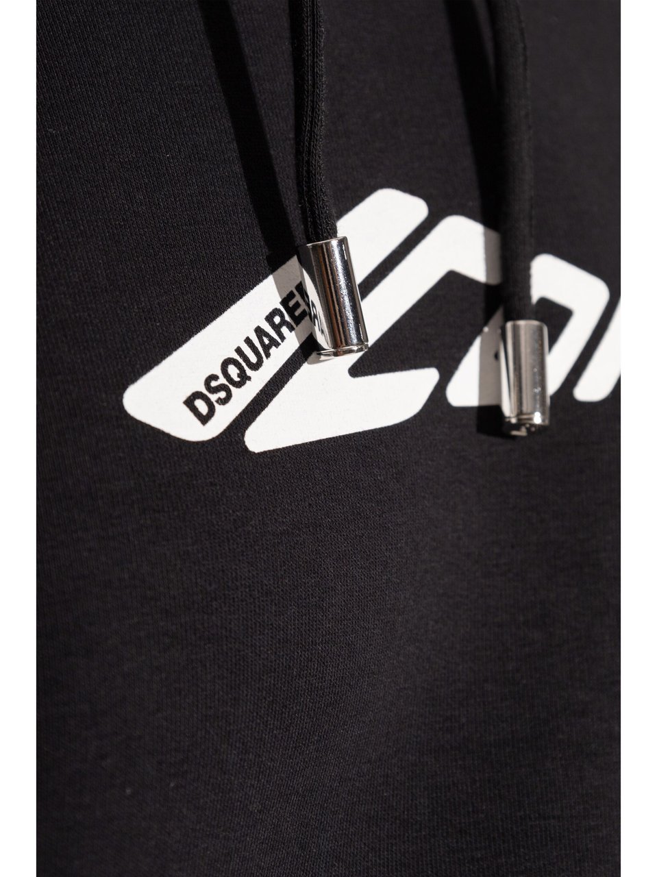 Dsquared2 Iconic Black Hooded Logo Cotton Sweatshirt Zwart