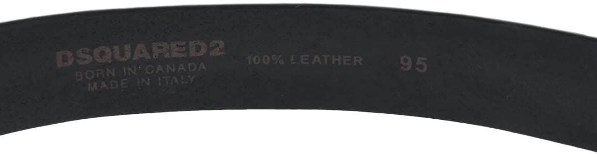 Dsquared2 Logo Leather Buckle Belt Zwart