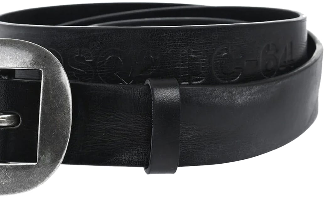 Dsquared2 Logo Leather Buckle Belt Zwart
