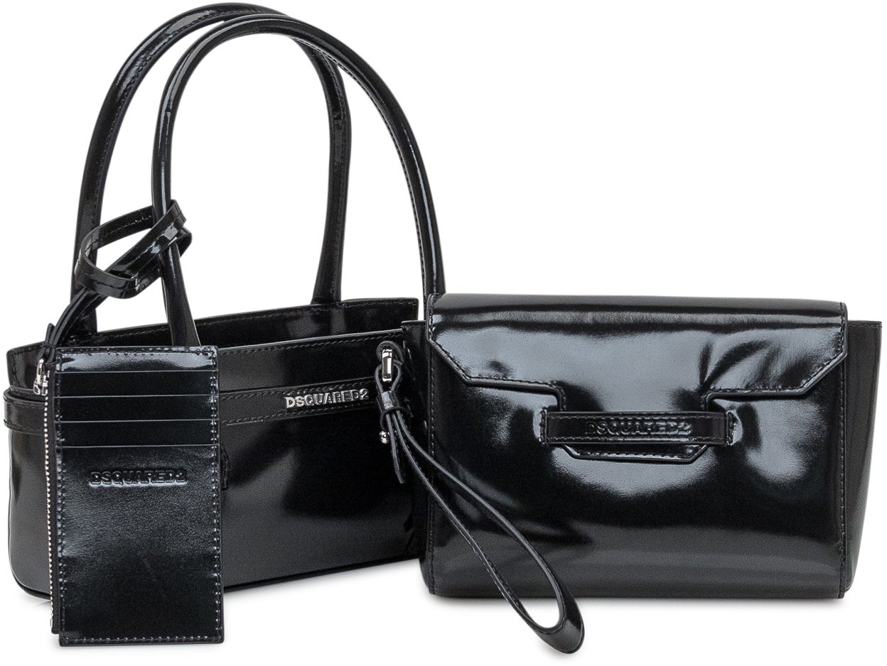 Dsquared2 Borsa Dsquared2 a Mano con Porta Carte Zwart