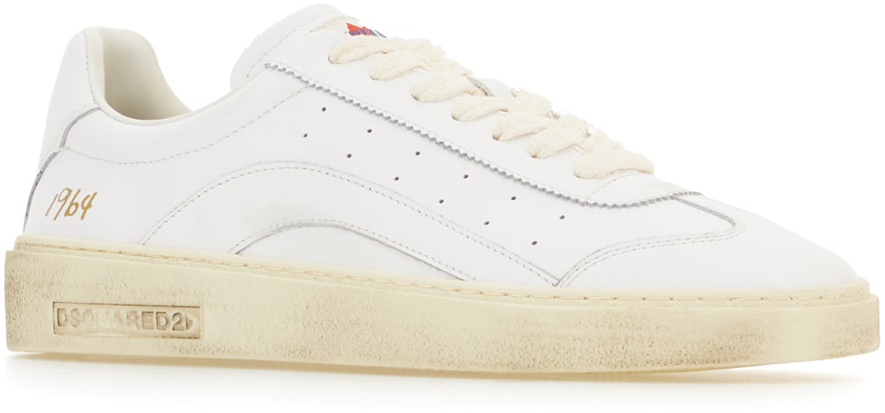 Dsquared2 Dsquared2 White leather Rider sneakers Wit