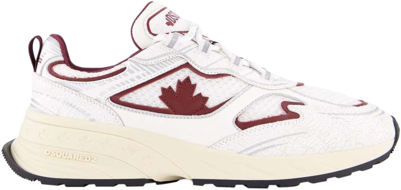 Dsquared2 Heren Sprinter Sneaker Wit/Bordo Wit