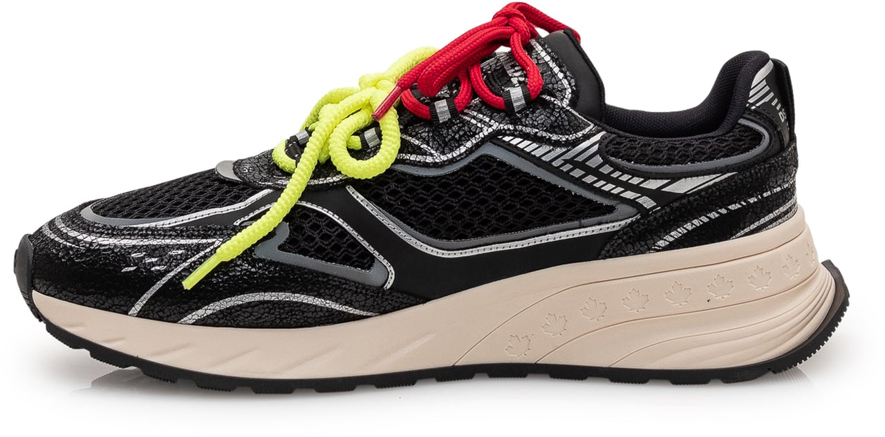 Dsquared2 Sneaker Crackle con dettagli a contrasto Zwart