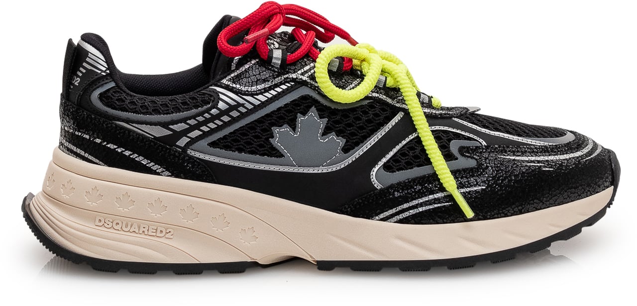 Dsquared2 Sneaker Crackle con dettagli a contrasto Zwart