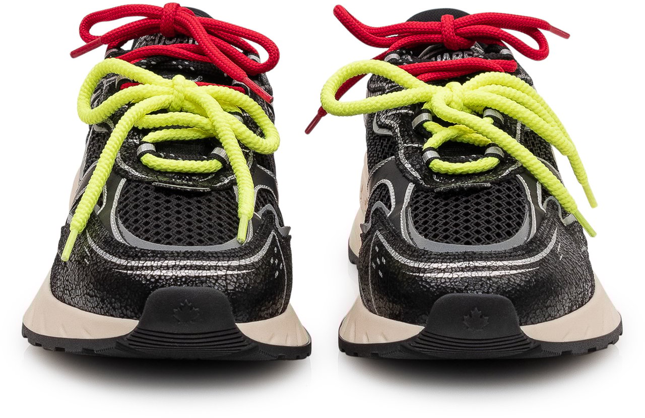Dsquared2 Sneaker Crackle con dettagli a contrasto Zwart
