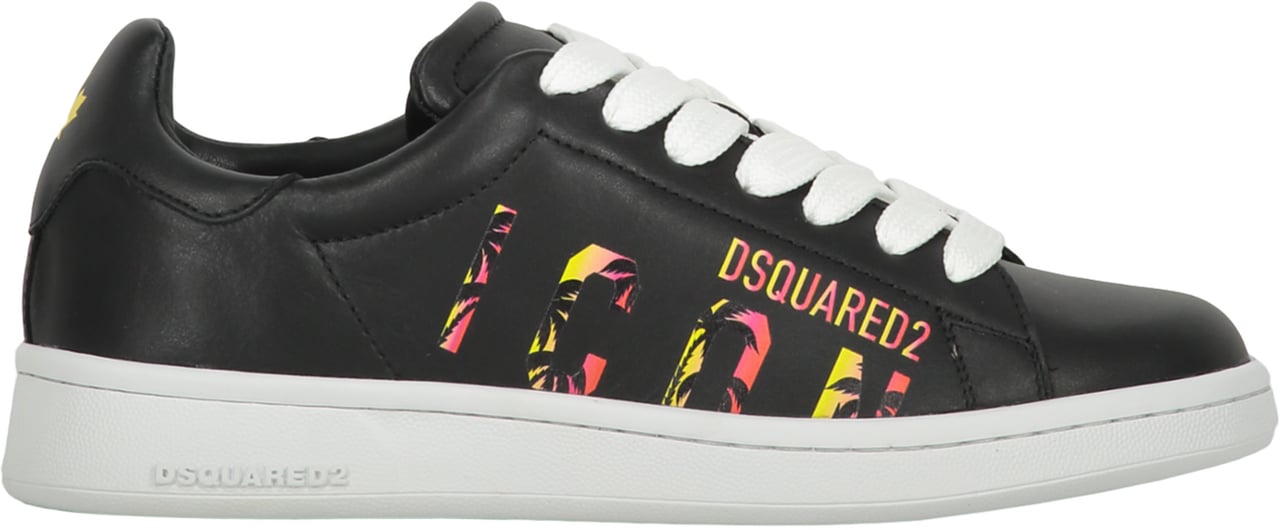Dsquared2 Leather low-top sneakers Zwart