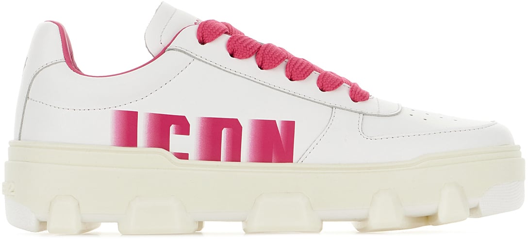 Dsquared2 Dsquared2 White leather Basket sneakers Wit