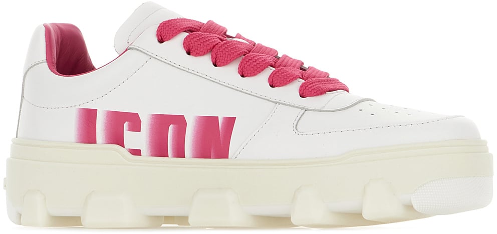 Dsquared2 Dsquared2 White leather Basket sneakers Wit