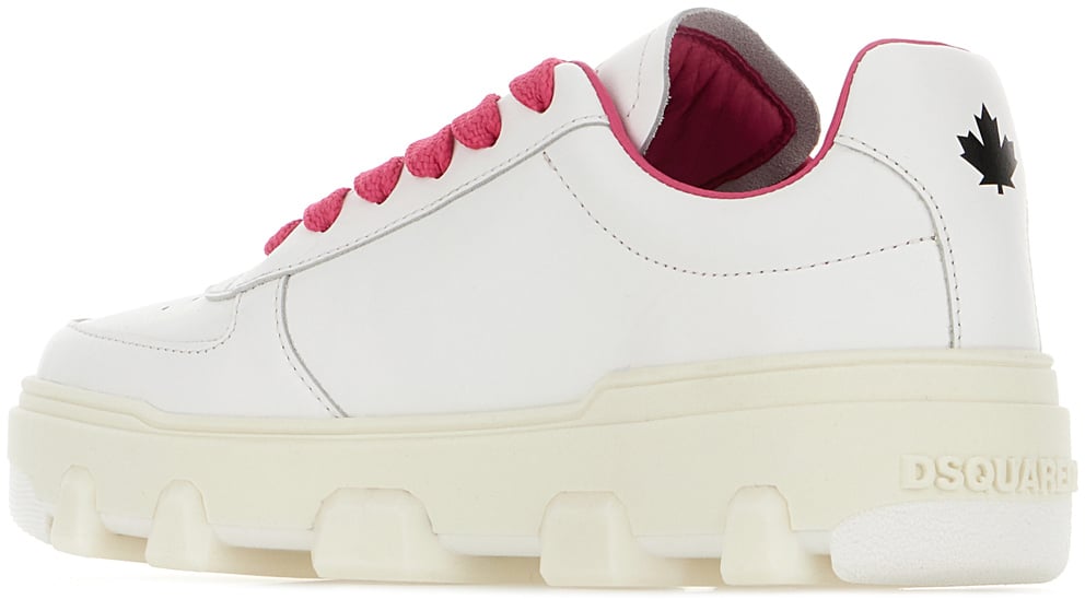 Dsquared2 Dsquared2 White leather Basket sneakers Wit