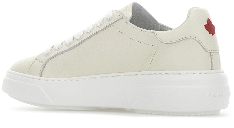 Dsquared2 Dsquared2 Ivory leather Bumper sneakers Neutraal