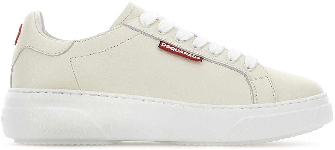 Dsquared2 Dsquared2 Ivory leather Bumper sneakers Neutraal