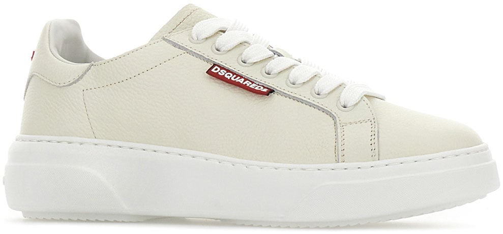 Dsquared2 Dsquared2 Ivory leather Bumper sneakers Neutraal