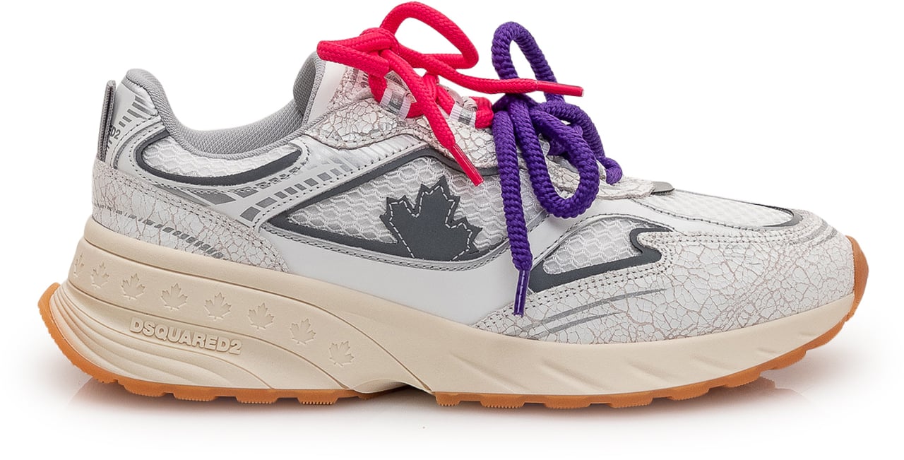Dsquared2 Sneakers dal design dinamico con lacci a contrasto Lichtgrijs