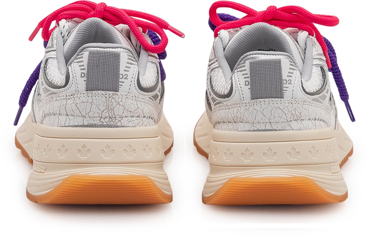 Dsquared2 Sneakers dal design dinamico con lacci a contrasto Lichtgrijs
