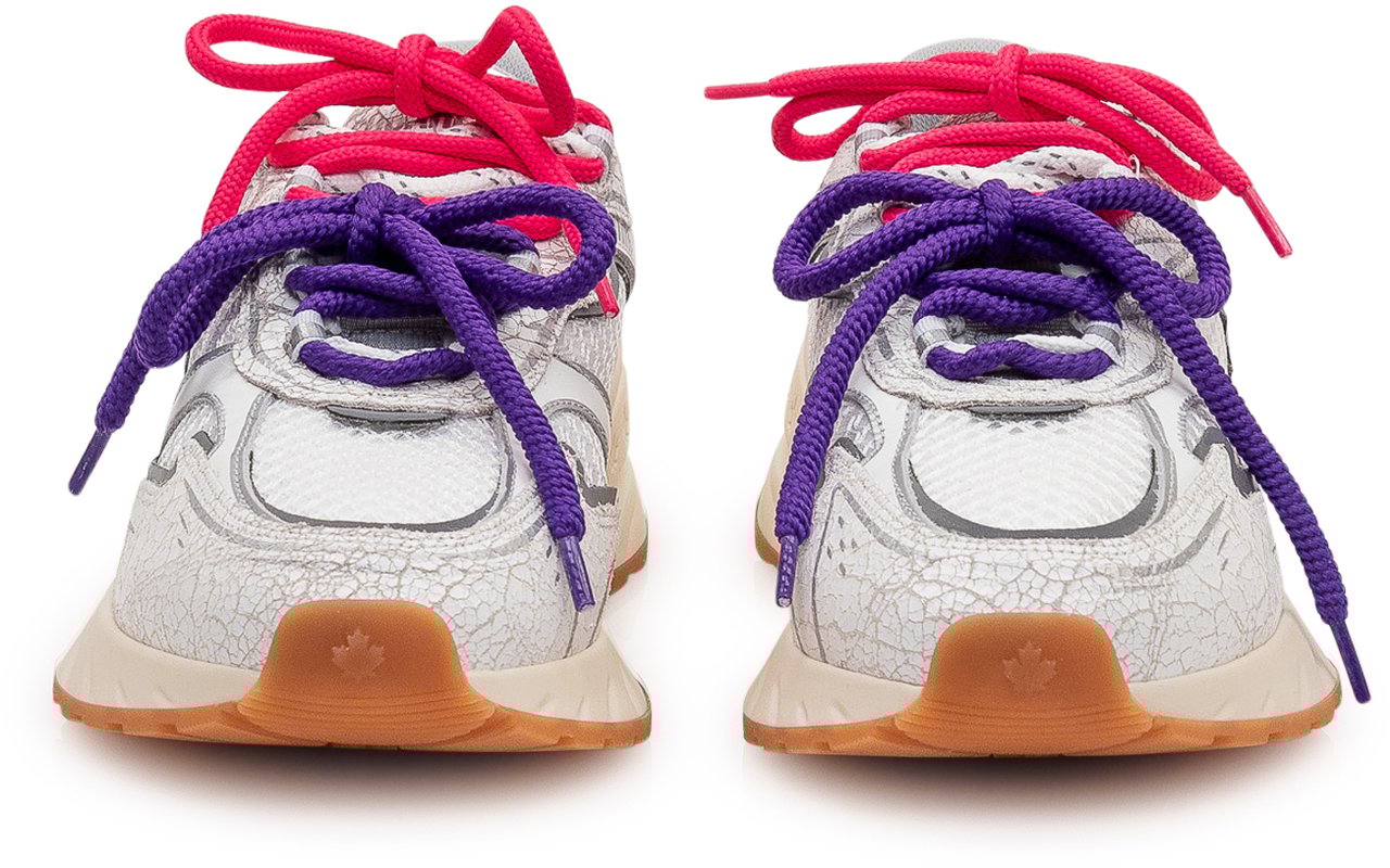 Dsquared2 Sneakers dal design dinamico con lacci a contrasto Lichtgrijs