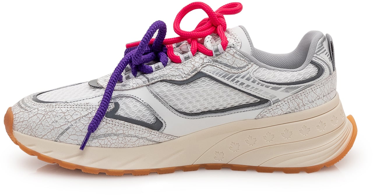 Dsquared2 Sneakers dal design dinamico con lacci a contrasto Lichtgrijs