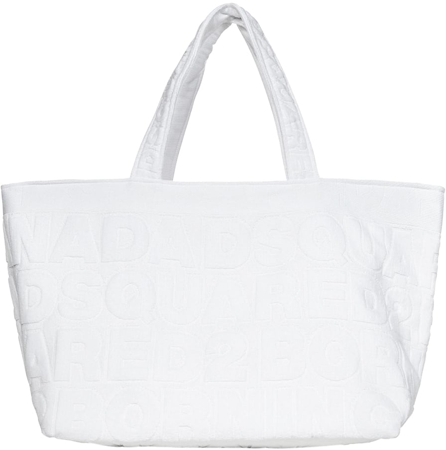 Dsquared2 Twin Beach Logo Shopping Bag Wit