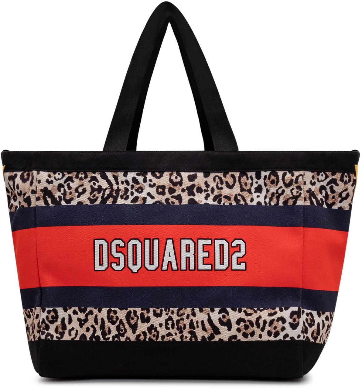 Dsquared2 Tote Bag in Canvas con Stampa Animalier Divers