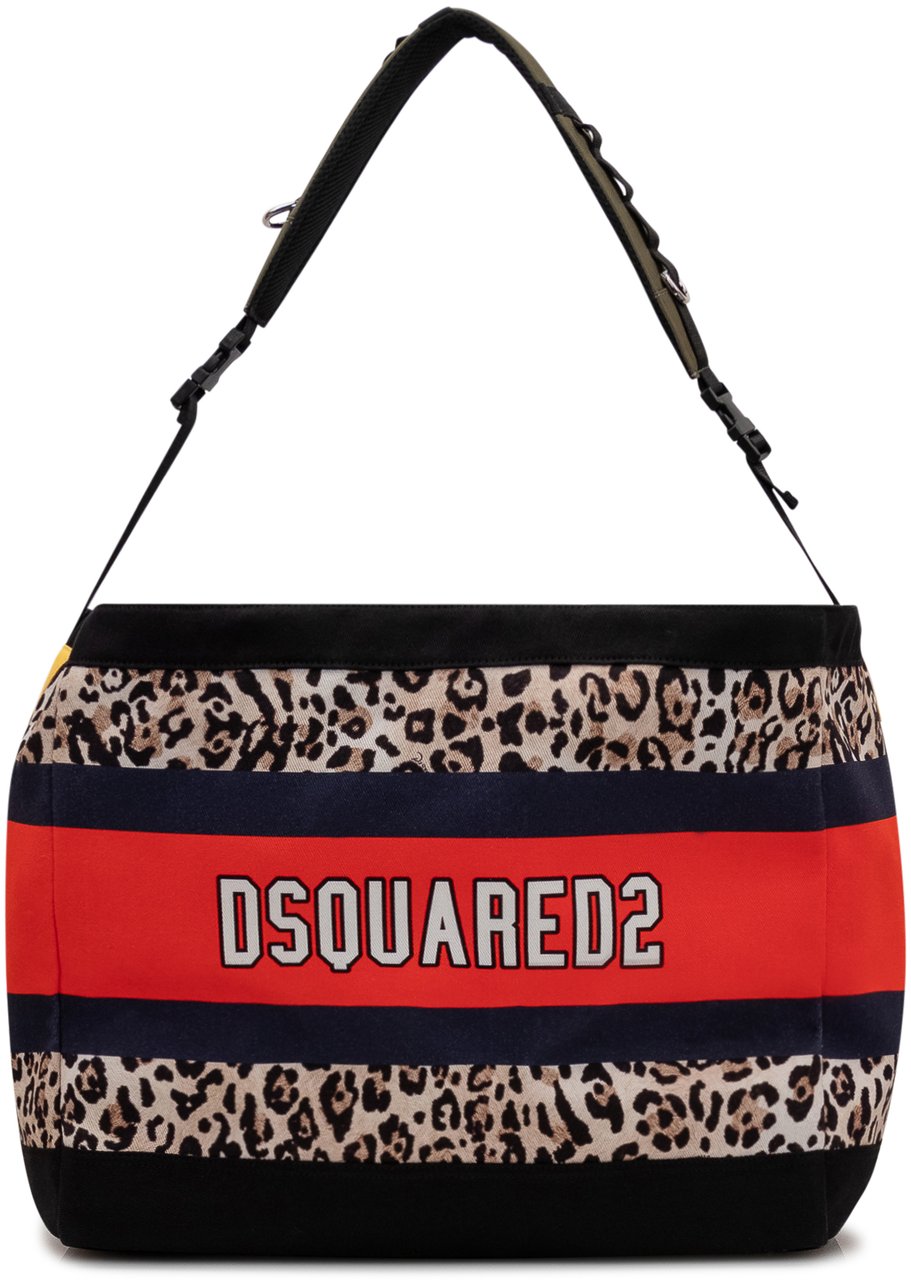 Dsquared2 Tote Bag in Canvas con Stampa Animalier Divers