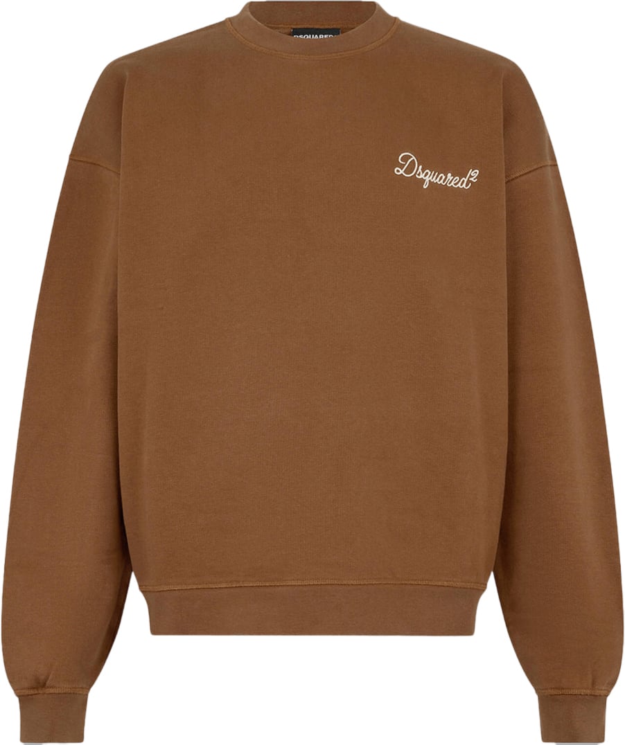 Dsquared2 D2 Signature Relax Fit Crewneck Brown Bruin