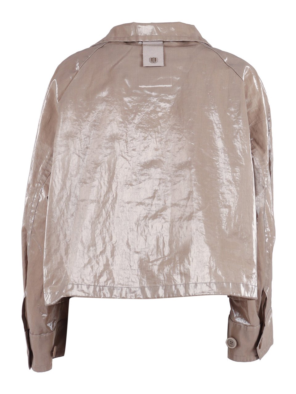 Duno Cropped Shiny Flap Pocket Jacket Grijs