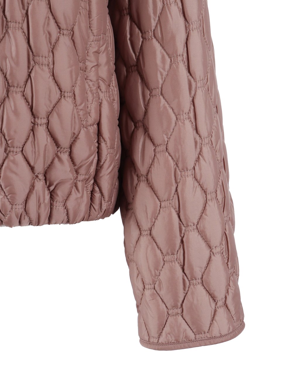 Duno Geometric Quilted Hooded Quilted Down Jacket Neutraal