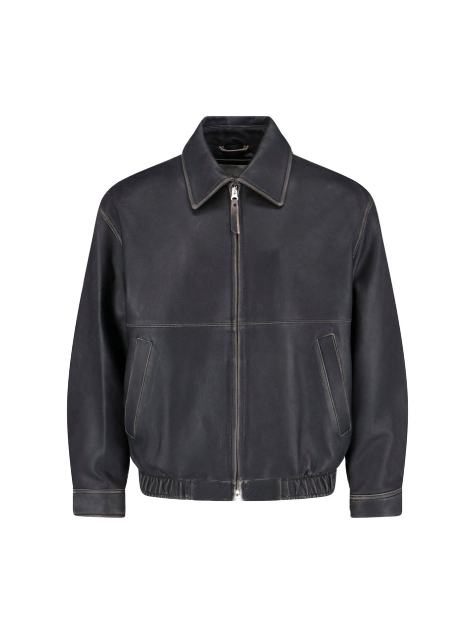DUNST Black Lambskin Bomber Jacket Zwart