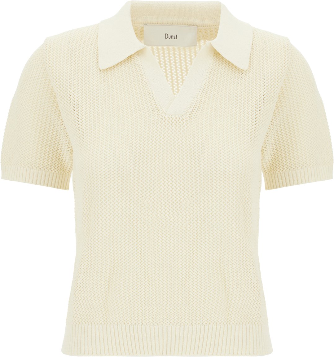 Dunst Pastel yellow cotton blend polo shirt Geel