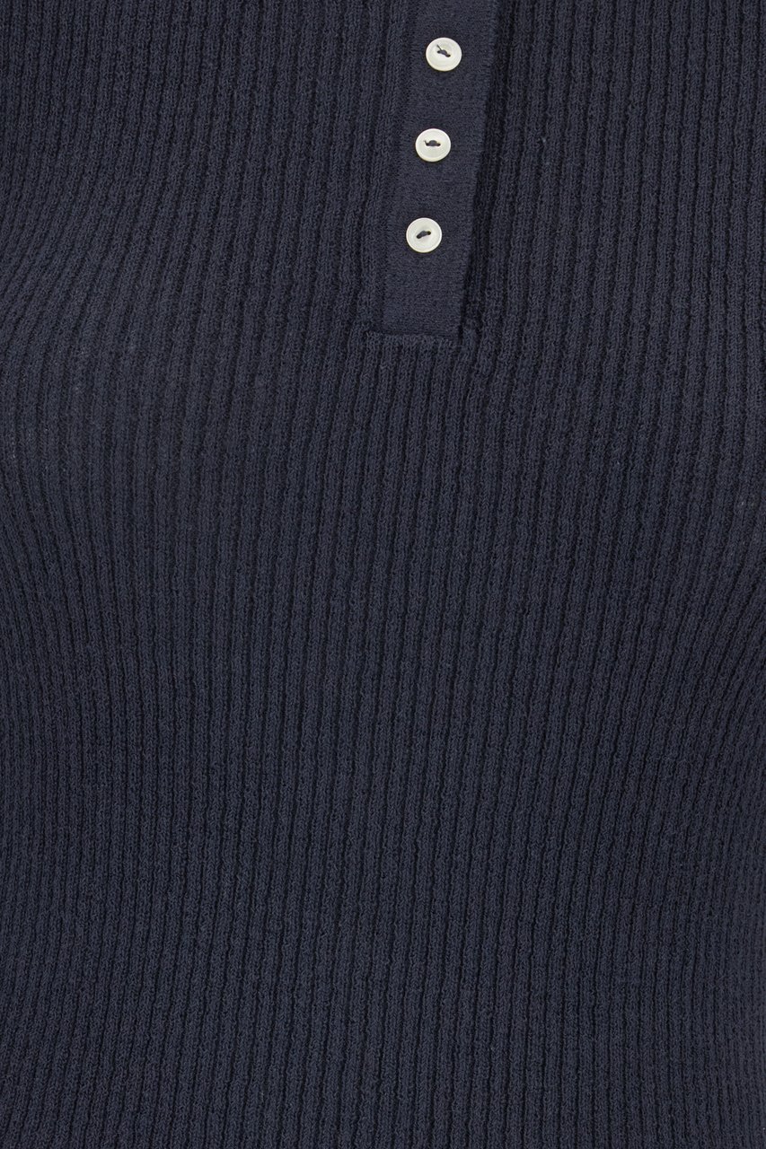 Dunst Navy blue cotton blend polo shirt Blauw