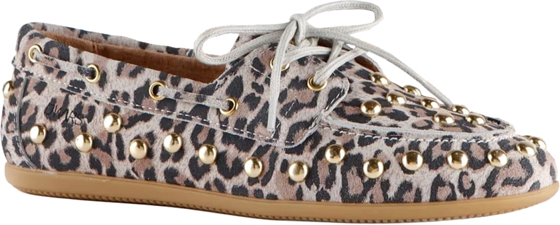 Dwars DWRS Latty leopard big studs sand Beige