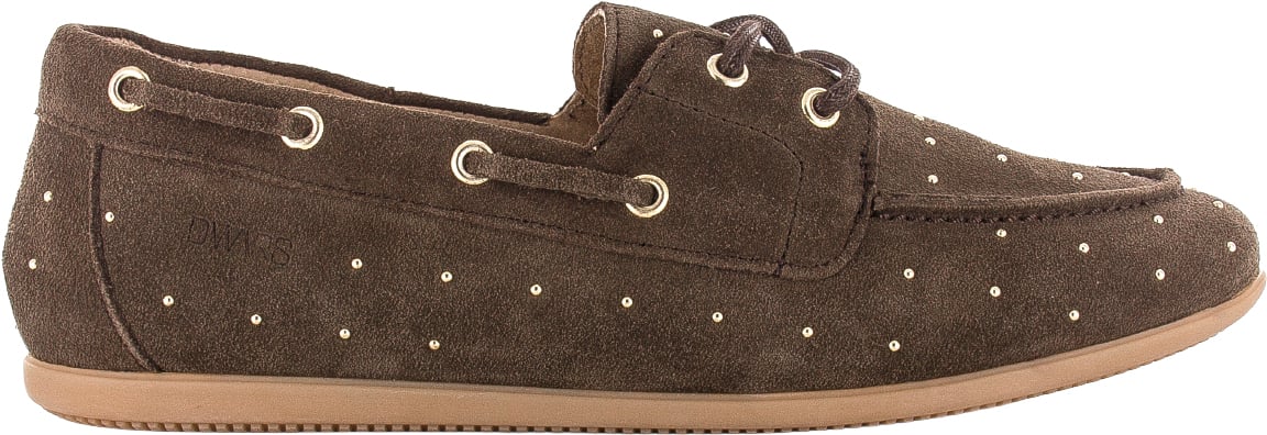 Dwars DWRS label Latty small studs dark brown Bruin