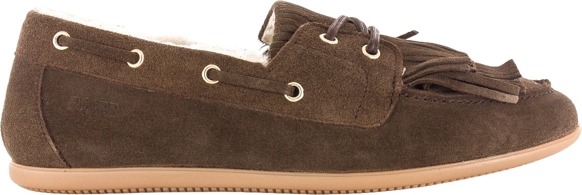Dwars DWRS Latty mocassin teddy dark brown Bruin