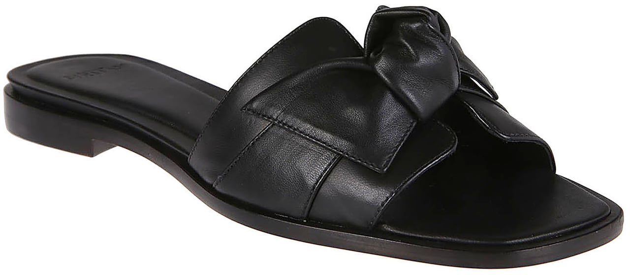 Alexandre Birman Maxi Clarita Square Flat Sandals Black Zwart