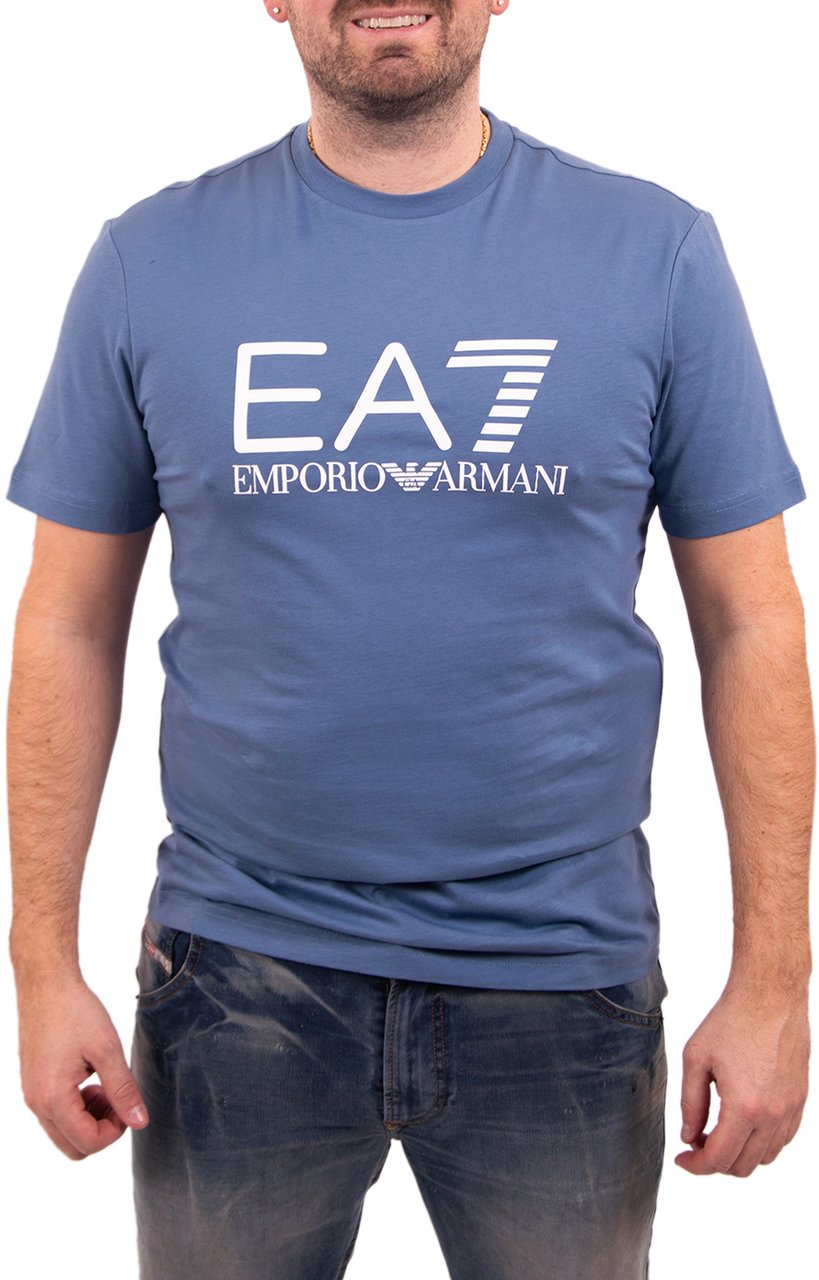 EA7 EA7 Big Logo Tee Blauw