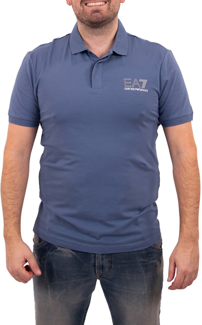 EA7 Visibility Polo Shirt Blauw