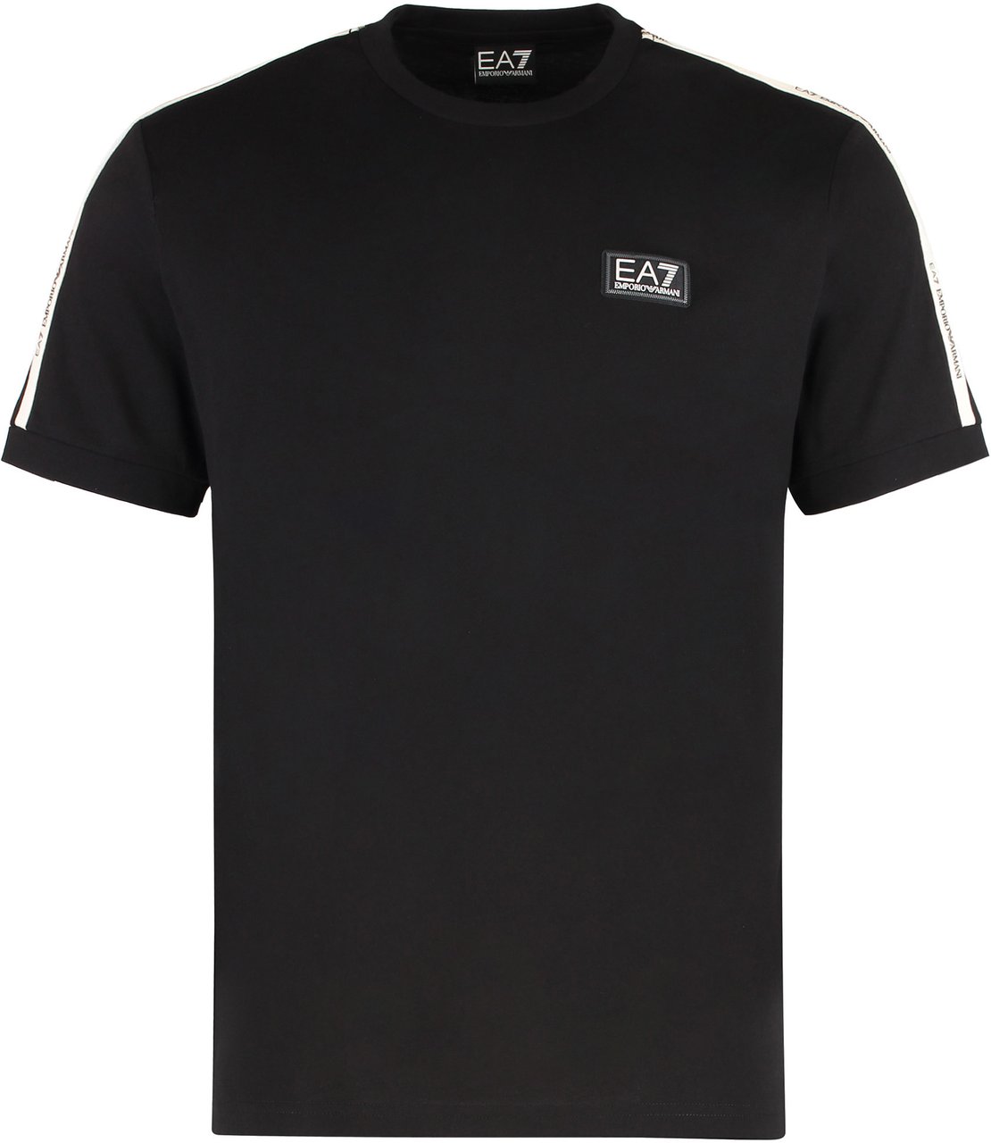 EA7 Cotton crew-neck T-shirt Zwart