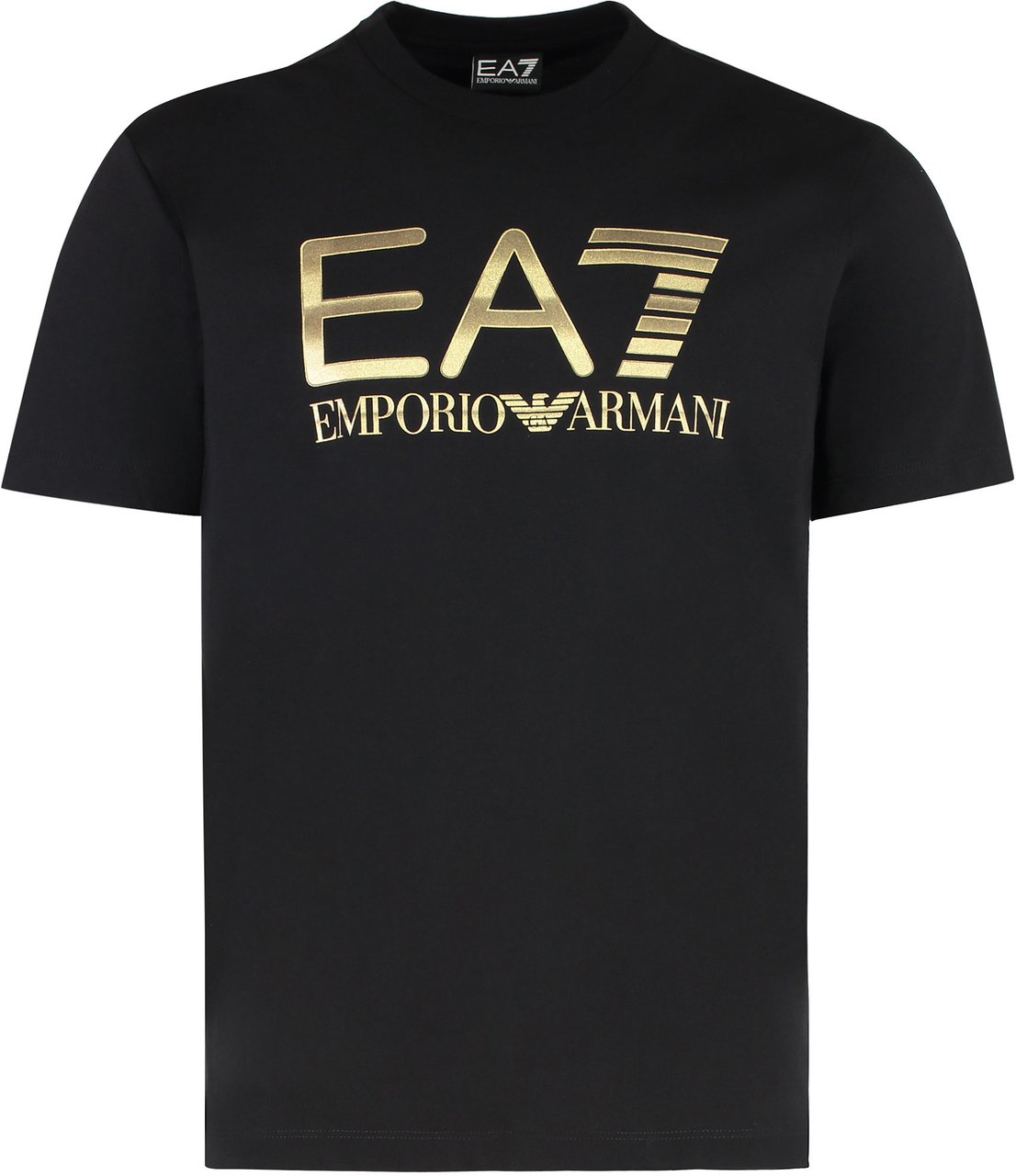 EA7 Logo cotton t-shirt Zwart